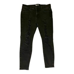 Torrid Black Skinny Distressed Denim Jeans